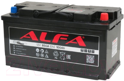 Автомобильный аккумулятор ALFA battery Standart L 850A / 6CT-100L (100 А/ч)