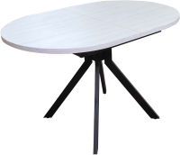 Обеденный стол Васанти Плюс Дорн-1 120-160x80 (древесина белая/черный) - 