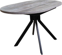 Обеденный стол Васанти Плюс Дорн-1 120-160x80 (сосна пасадена/черный) - 