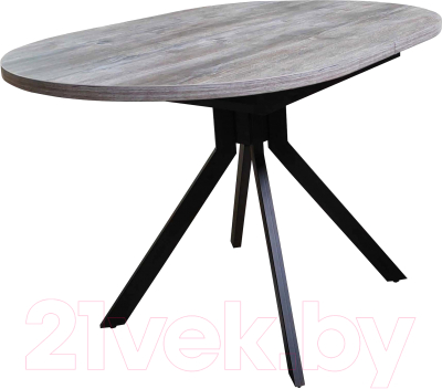 Обеденный стол Васанти Плюс Дорн-1 120-160x80 (сосна пасадена/черный)