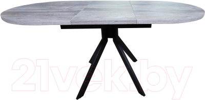 Обеденный стол Васанти Плюс Дорн-1 120-160x80 (сосна пасадена/черный)