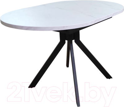 Обеденный стол Васанти Плюс Дорн-1 110-150x70 (мрамор леванто/черный)