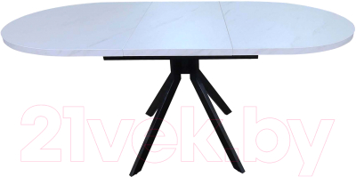 Обеденный стол Васанти Плюс Дорн-1 110-150x70 (мрамор леванто/черный)