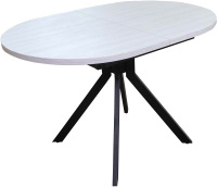 Обеденный стол Васанти Плюс Дорн-1 110-150x70 (древесина белая/черный) - 