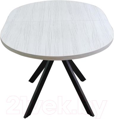 Обеденный стол Васанти Плюс Дорн-1 110-150x70 (древесина белая/черный)