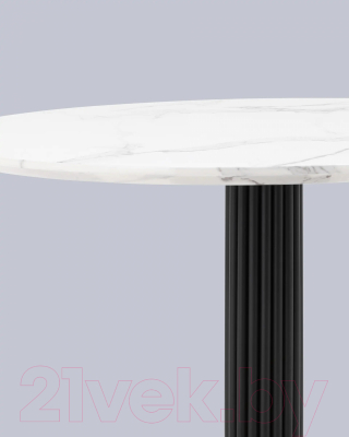 Обеденный стол Stool Group Stem D90 (мраморный/черный)