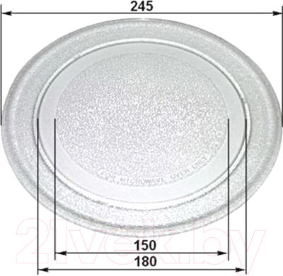 Тарелка для микроволновой печи Dr.Electro SLY-ZP245 (LG, 245мм, без посад.)
