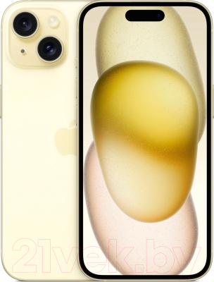 Смартфон Apple iPhone 15 128GB Dual Sim без e-sim / A3092 (желтый)