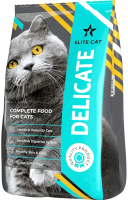 Сухой корм для кошек ELITE CAT Delicate для привередливых с чувствительным пищевареним (12кг) - 