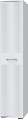 Шкаф-пенал MLK Шарлиз 1 дверный вертикальный (белое сияние/белый снег)