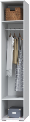 Шкаф-пенал MLK Шарлиз 1 дверный вертикальный (белое сияние/белый снег)