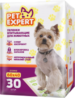 Одноразовая пеленка для животных Pet Expert Впитывающая 60x40 (30шт) - 
