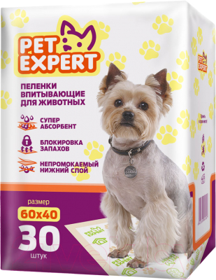 Одноразовая пеленка для животных Pet Expert Впитывающая 60x40 (30шт)