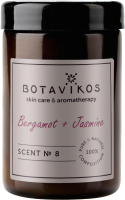 Свеча Botavikos Scent №8 с 100% эфирными маслами Бергамот + Жасмин Ароматическая (90мл) - 