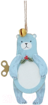 Елочная игрушка Gisela Graham Toy Box Медведь с ключиком / 14647_1 (голубой)