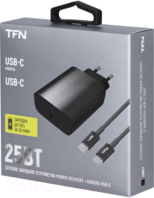 Зарядное устройство сетевое TFN TFN-WC34 + кабель Type-C (черный)