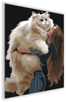 Картина по номерам PaintLine Девушка с котом / 2037903462558 - 