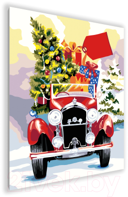 Картина по номерам PaintLine Машина с новогодними подарками / 2038854624828