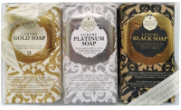 Набор мыла Nesti Dante Luxury Gold Platinum Black (3x250г) - 