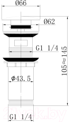Донный клапан Abber AF0009W (с переливом, белый)
