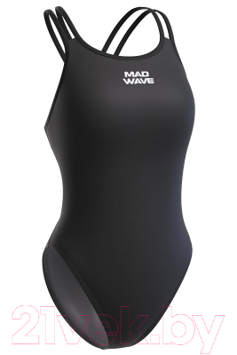 Купальник для плавания Mad Wave Crossback (XL, черный)