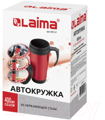 Термокружка Laima Автокружка / 605127 (400мл, красный)