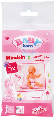 Набор аксессуаров для куклы Baby Born Памперсы / 41299 (5шт)