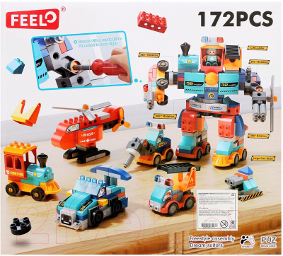 Конструктор Feelo Робот. 6 в 1 FL1699 / 9893173 (172эл)