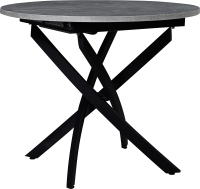 Обеденный стол Мир стульев №31 90x90/30 (каспий срез камня/черный муар) - 