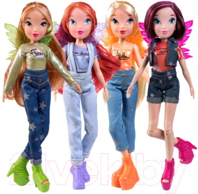 Кукла Witty Toys Winx Club Флора в джинсах с крыльями / IW01322202