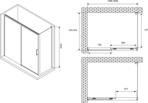 Купить Душевой уголок Abber Komfort AG93160B-S92B в Витебске