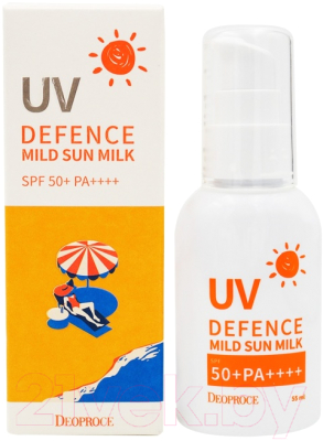 Молочко солнцезащитное Deoproce UV Defence Mild Sun Milk SPF50+ PA++++ (55мл)
