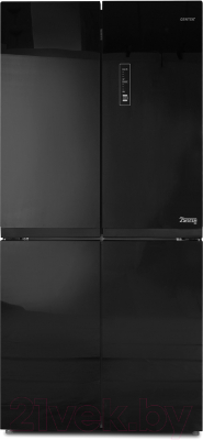Холодильник с морозильником Centek CT-1756 Black Glass Total NF