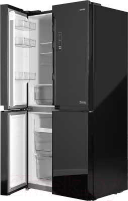 Холодильник с морозильником Centek CT-1756 Black Glass Total NF