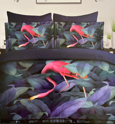 Комплект постельного белья Arya Digital Flamingo / 8680943233967 (160x220, зеленый)