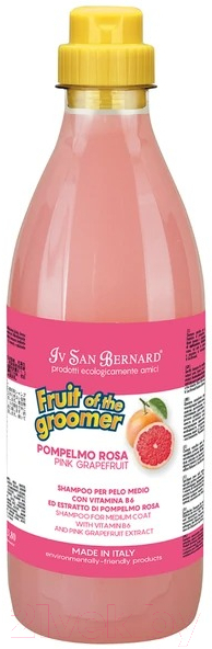 Шампунь для животных Iv San Bernard Fruit Of The Groomer Pink Grapefruit для средней длины