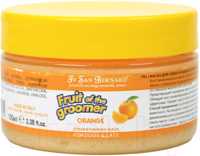 Маска для животных Iv San Bernard Fruit of the Groomer Orange для слабой выпадающей шерсти (100мл)