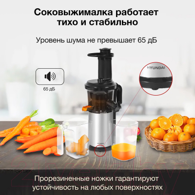Изображение товара Соковыжималка электрическая Hyundai HY-JS4322 (серебристый/черный)