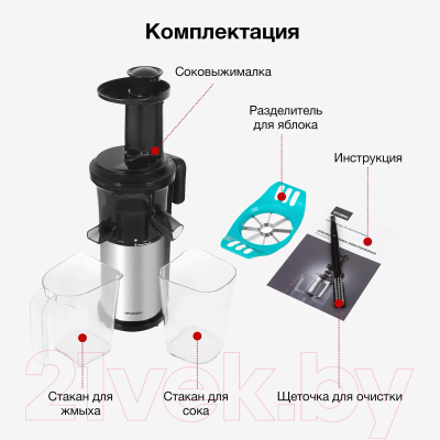 Изображение товара Соковыжималка электрическая Hyundai HY-JS4322 (серебристый/черный)