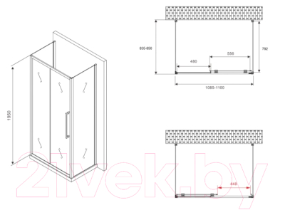 Купить Душевой уголок Abber Schwarzer Diamant AG30110BH-S85B-S85B в Витебске
