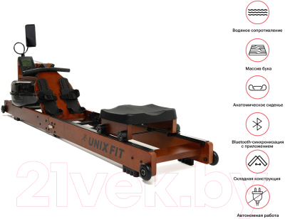 Изображение товара Гребной тренажер UNIX Fit Wood Rower Dark / RM9000PDW