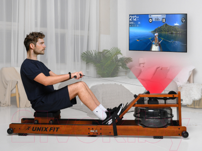 Изображение товара Гребной тренажер UNIX Fit Wood Rower Dark / RM9000PDW