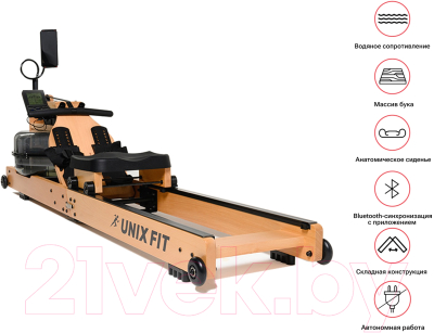 Гребной тренажер UNIX Fit Wood Rower Light / RM9000PLW