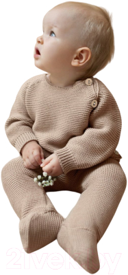 Комплект одежды для малышей Amarobaby Pure Love Set / AB-OD23-PLS11/03-62 (бежевый, р.62)