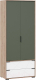 Шкаф ТриЯ Лео ТД-410.07.22 (гикори джексон/белый матовый/дымчатый зеленый) - 