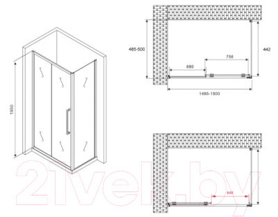 Купить Душевой уголок Abber Schwarzer Diamant AG30150BH-S50B в Витебске