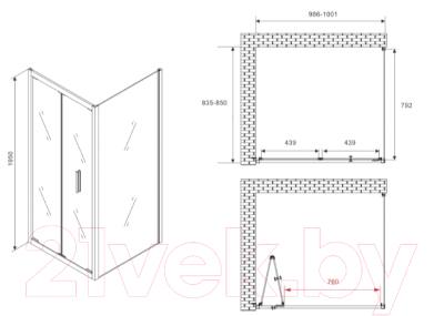 Душевой уголок Abber Sonnenstrand AG07100B-S85B