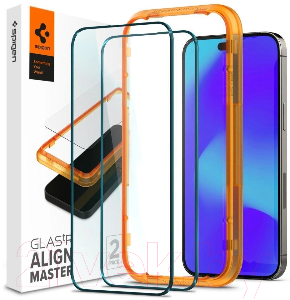 Набор защитных стекол для телефона Spigen Align Master Full Cover для iPhone 14 ProMax / AGL05204