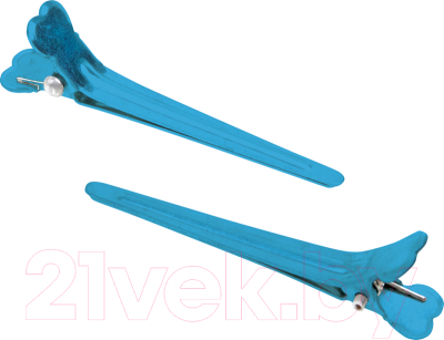 Набор зажимов для волос Dewal CL2415 (12шт, голубой)