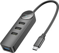 USB-хаб Borofone DH5 4в1 Type-C в USB3.0+USB2.0x3 (0.2м) - 